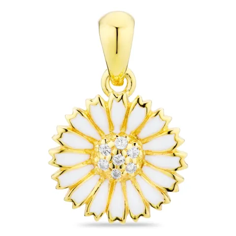 margeritt zirkon anheng i forgylt sølv - Marie