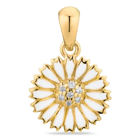 margeritt zirkon anheng i forgylt sølv - Marie