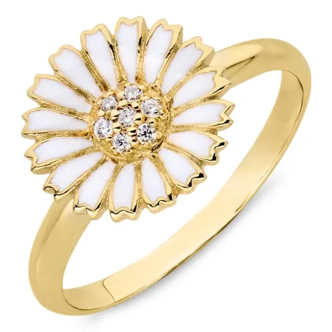 margeritt zirkon ring i forgylt sølv - Marie
