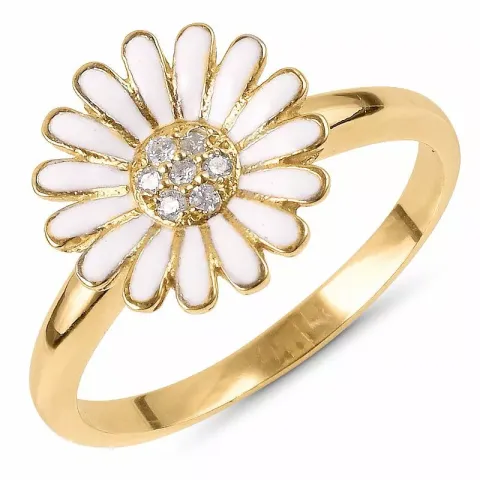 11 mm margeritt ring i forgylt sølv - Matilda