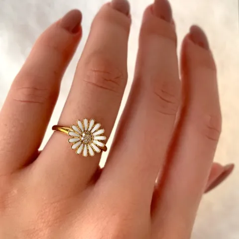 11 mm margeritt ring i forgylt sølv - Matilda