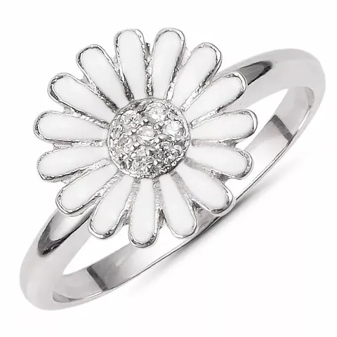 11 mm margeritt zirkon ring i sølv - Matilda