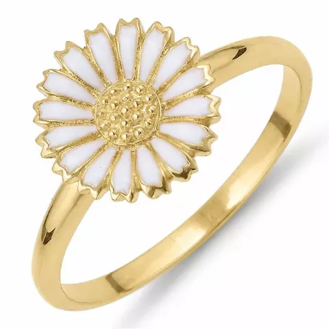 12 mm margeritt ring i forgylt sølv - Marie