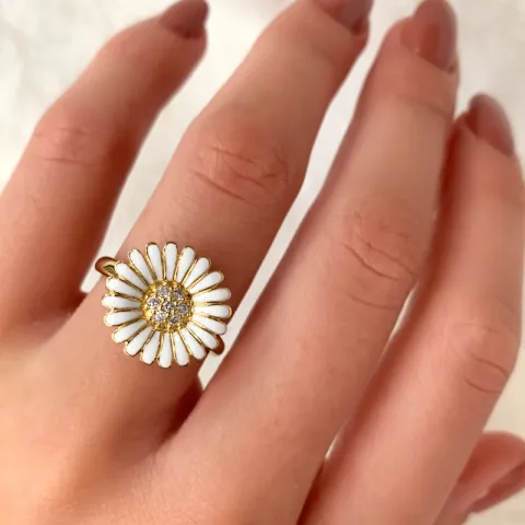 14 mm margeritt ring i forgylt sølv - Matilda
