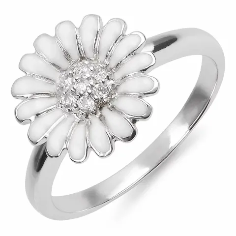 11 mm margeritt zirkon ring i sølv - Matilda