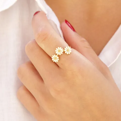 7 mm margeritt ring i forgylt sølv - Maggie