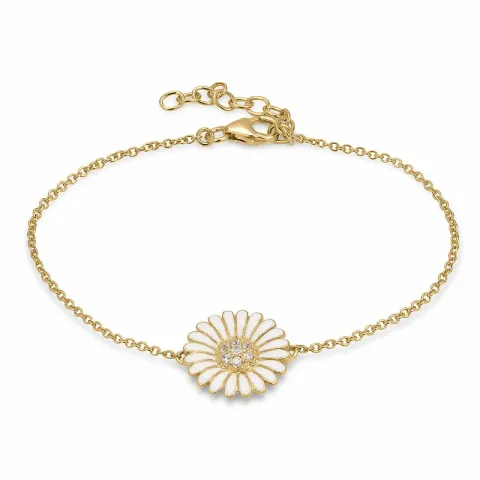 14 mm margeritt zirkon armbånd i forgylt sølv - Matilda