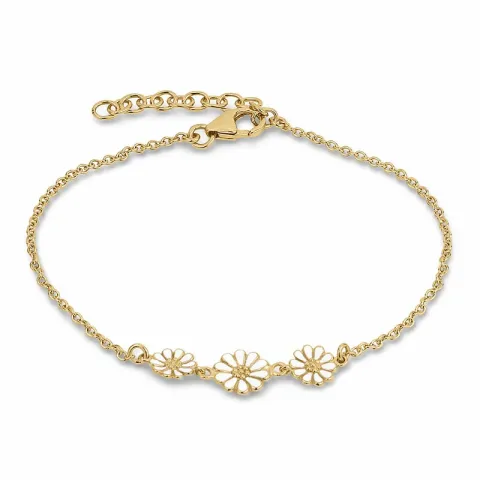 1 x 7 mm og 2 x 6 mm margeritt armbånd i forgylt sølv - Maggie