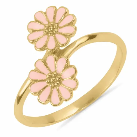 margeritt rosa ring i forgylt sølv - Maggie