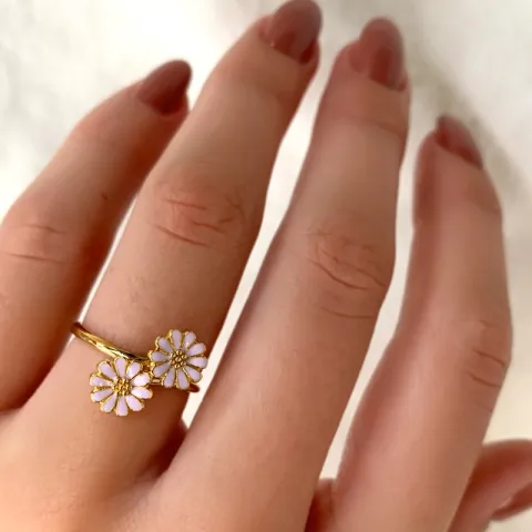 margeritt lilla ring i forgylt sølv - Maggie