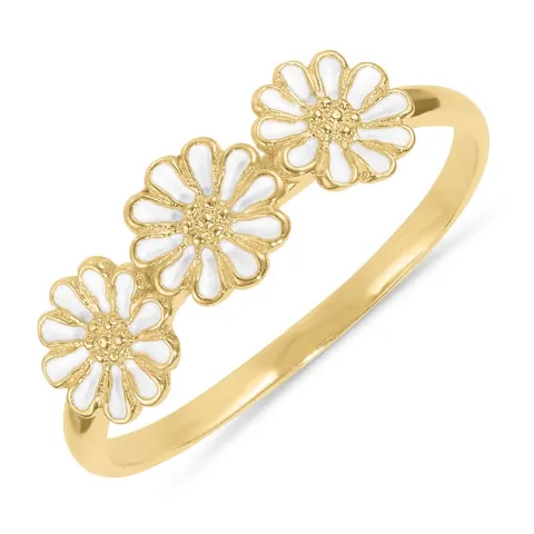 Elegant margeritt ring i forgylt sølv - Maggie