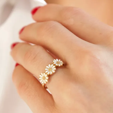 Elegant margeritt ring i forgylt sølv - Maggie
