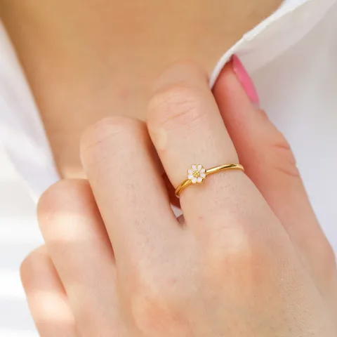 5 mm margeritt lilla ring i forgylt sølv - Maggie