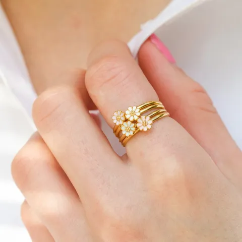 5 mm margeritt lilla ring i forgylt sølv - Maggie