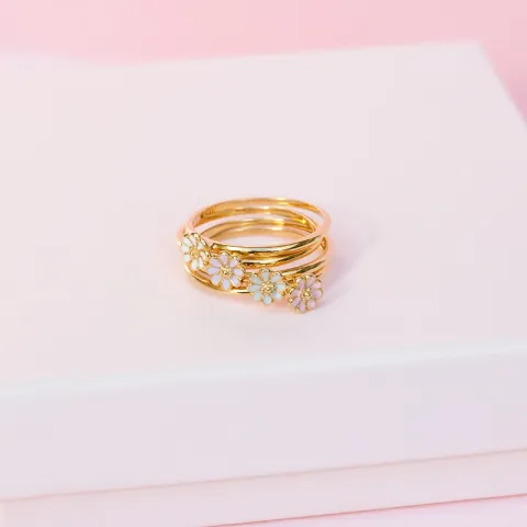 5 mm margeritt lilla ring i forgylt sølv - Maggie