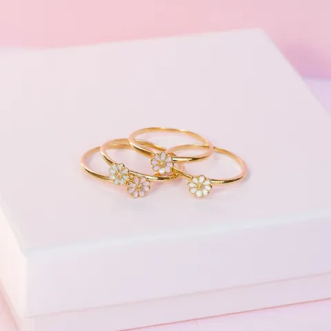 5 mm margeritt rosa ring i forgylt sølv - Maggie