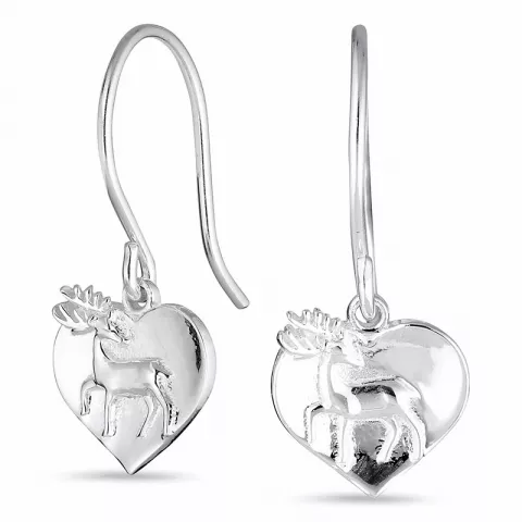 hjerte Hjorter øredobber i sølv