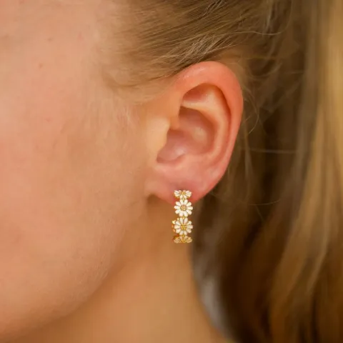 18 mm margeritt creol i forgylt sølv - Maggie