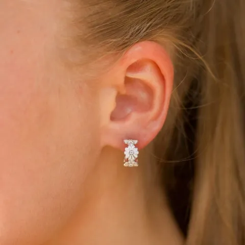 12 mm margeritt creol i sølv - Maggie