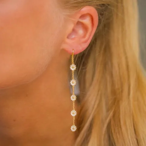 margeritt kjedeøreringer i forgylt sølv - Maggie