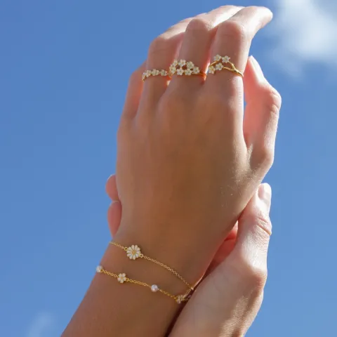 margeritt ring i forgylt sølv - Majse