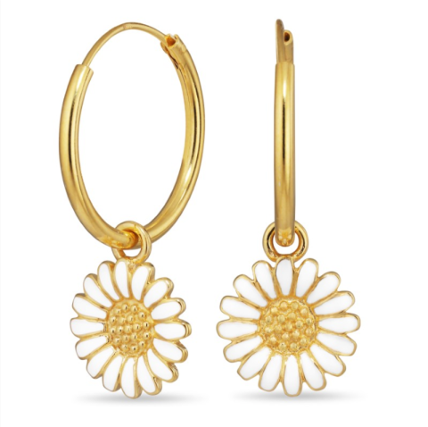 18 mm margeritt creol i forgylt sølv - Matilda