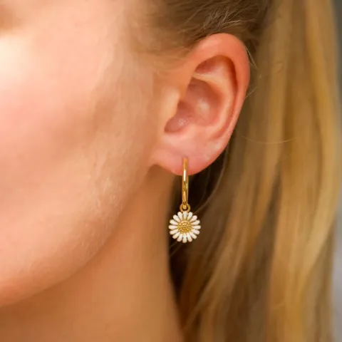 18 mm margeritt creol i forgylt sølv - Matilda