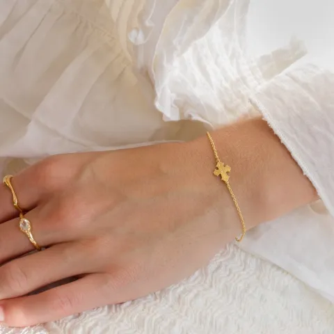 10 x 8,5 mm dagmarkors armbånd i forgylt sølv - Amoré