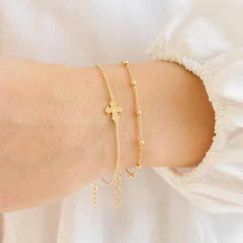 10 x 8,5 mm dagmarkors armbånd i forgylt sølv - Amoré