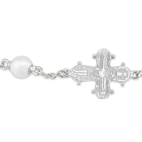 12 x 10,5 mm dagmarkors perle armbånd i sølv