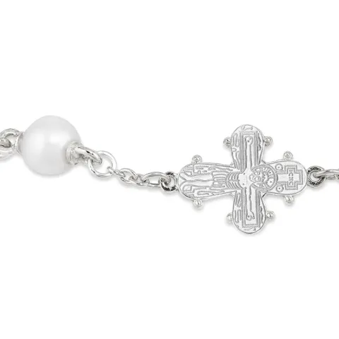10 x 8,5 mm dagmarkors perle armbånd i sølv