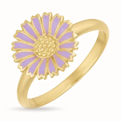 11 mm margeritt lilla ring i forgylt sølv - Marie