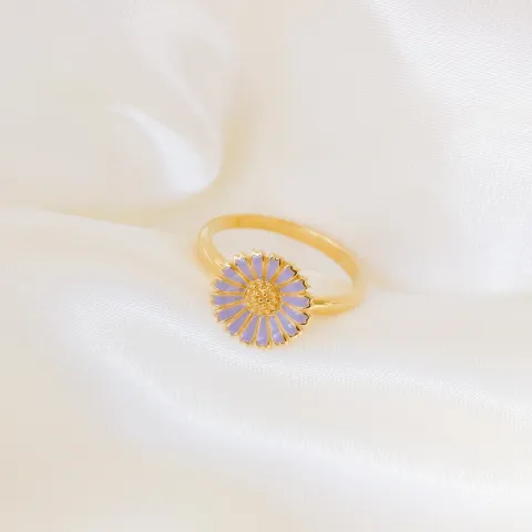 11 mm margeritt lilla ring i forgylt sølv - Marie
