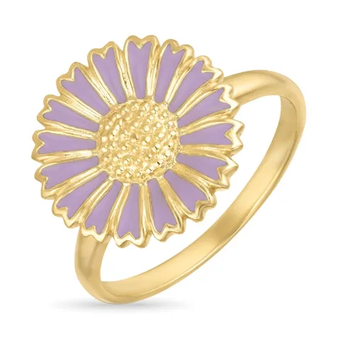 14 mm margeritt lilla ring i forgylt sølv - Marie