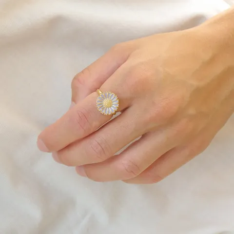 14 mm margeritt lilla ring i forgylt sølv - Marie