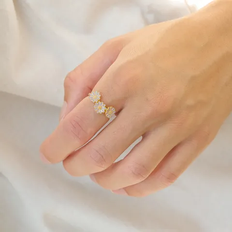 margeritt lilla ring i forgylt sølv - Maggie