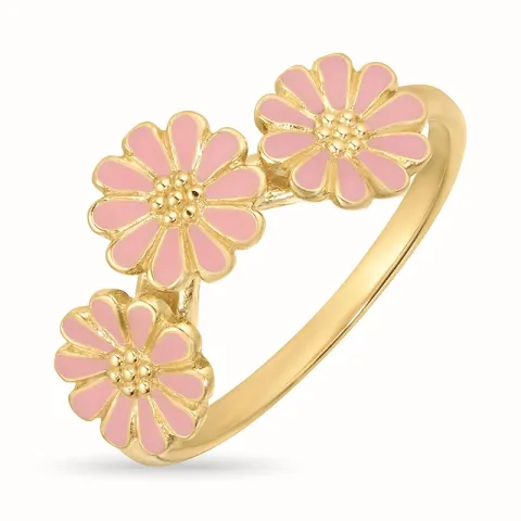 margeritt rosa ring i forgylt sølv - Maggie