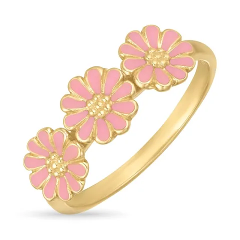 margeritt rosa ring i forgylt sølv - Maggie
