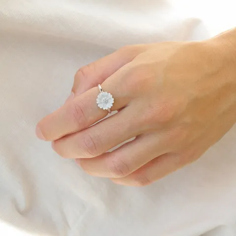 11 mm margeritt ring i sølv - Magda