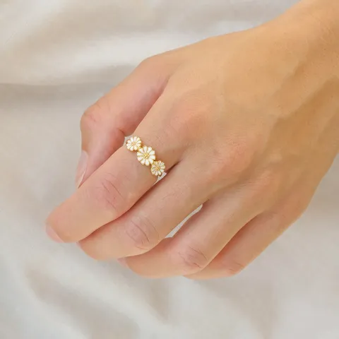 margeritt ring i forgylt sølv - Maggie