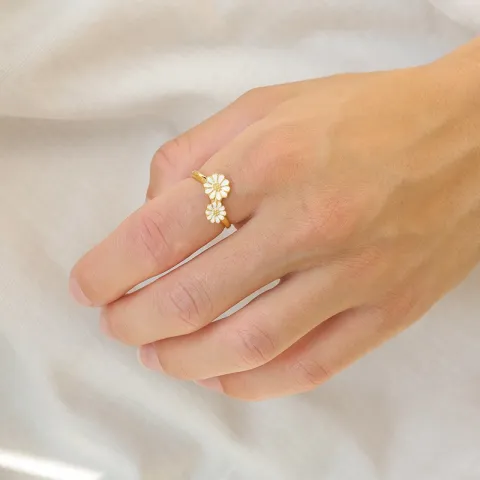 margeritt ring i forgylt sølv - Maggie
