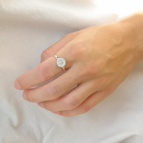 10 mm margeritt ring i sølv - Matilda