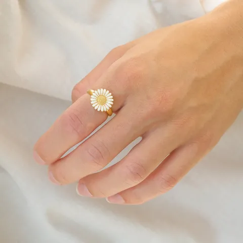 margeritt ring i forgylt sølv - Matilda