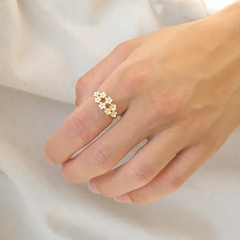 margeritt ring i forgylt sølv - Majse