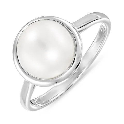 perle ring i sølv
