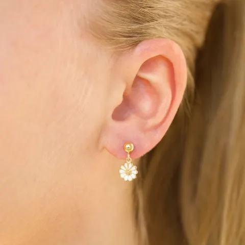 7 mm margeritt ørestikker i forgylt sølv - Maggie