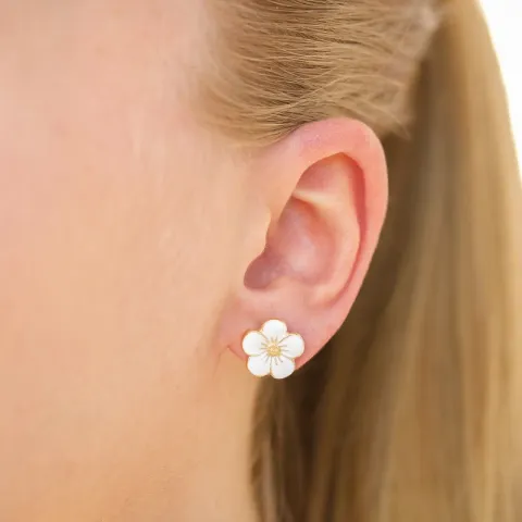11,5 mm smørblomst ørestikker i forgylt sølv