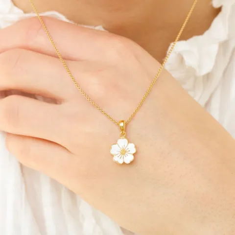 11 mm forglemmegei anheng i forgylt sølv