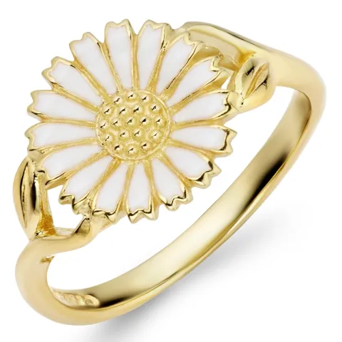 11 mm margeritt ring i forgylt sølv - Marie