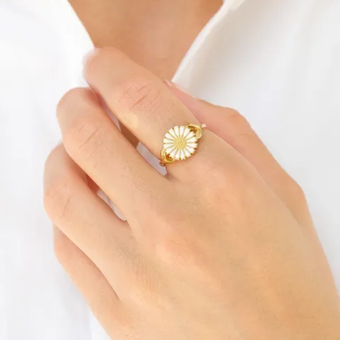 11 mm margeritt ring i forgylt sølv - Marie